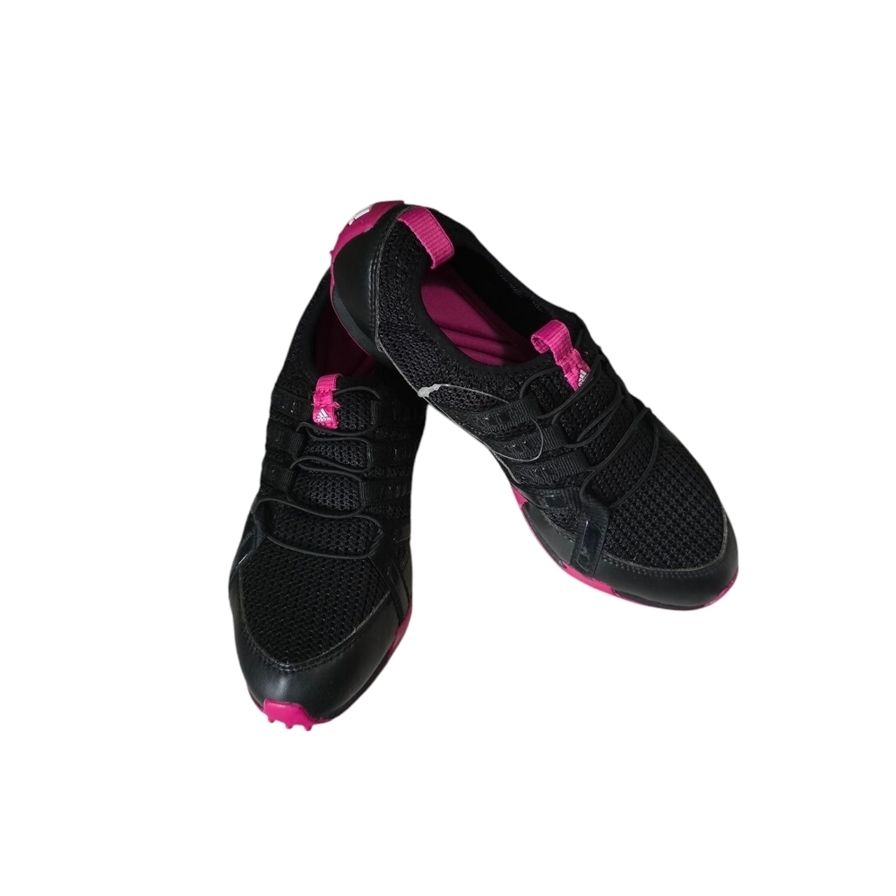 Adidas Climacool Black and Pink Athletic Shoes with Lace-Up Design
